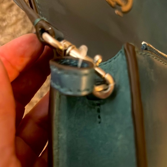 COPY - Tory Burch EUC turquoise colored leather and suede handbag - Picture 5 of 6